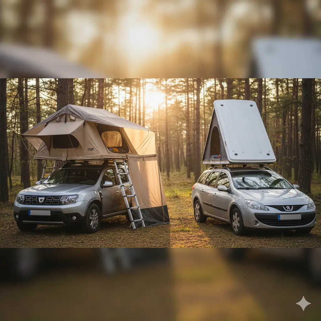 Tente de toit rigide ou souple